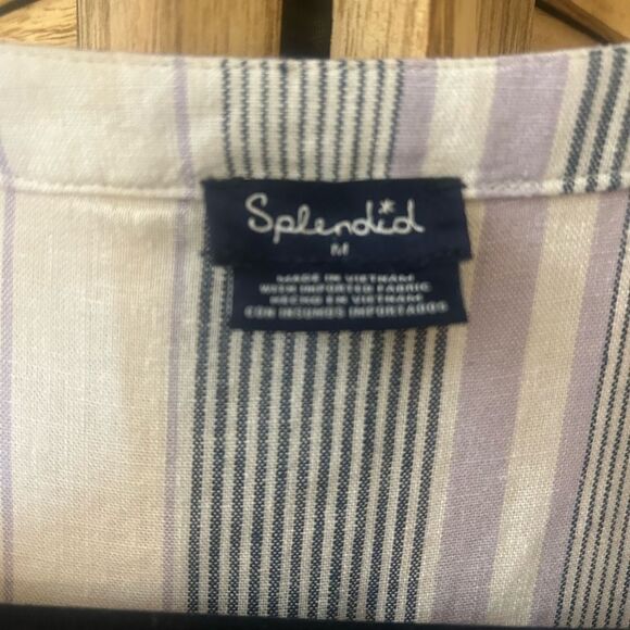 Splendid Women’s Striped Shirt - Blue, White, Purple - Picture 3 of 5